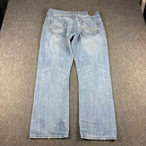 Flypaper Mens Jeans Relaxed Fit Light Wash Denim 35x30 ACTUAL Baggy Skate Grunge